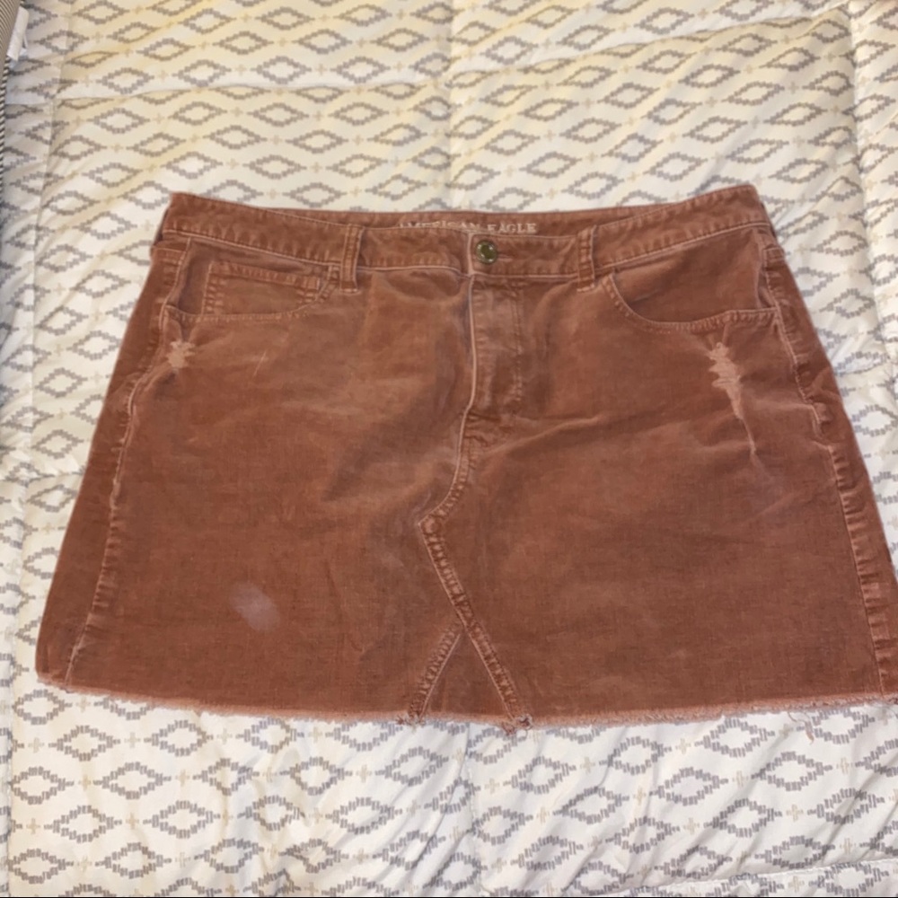 Burnt pink corduroy skirt